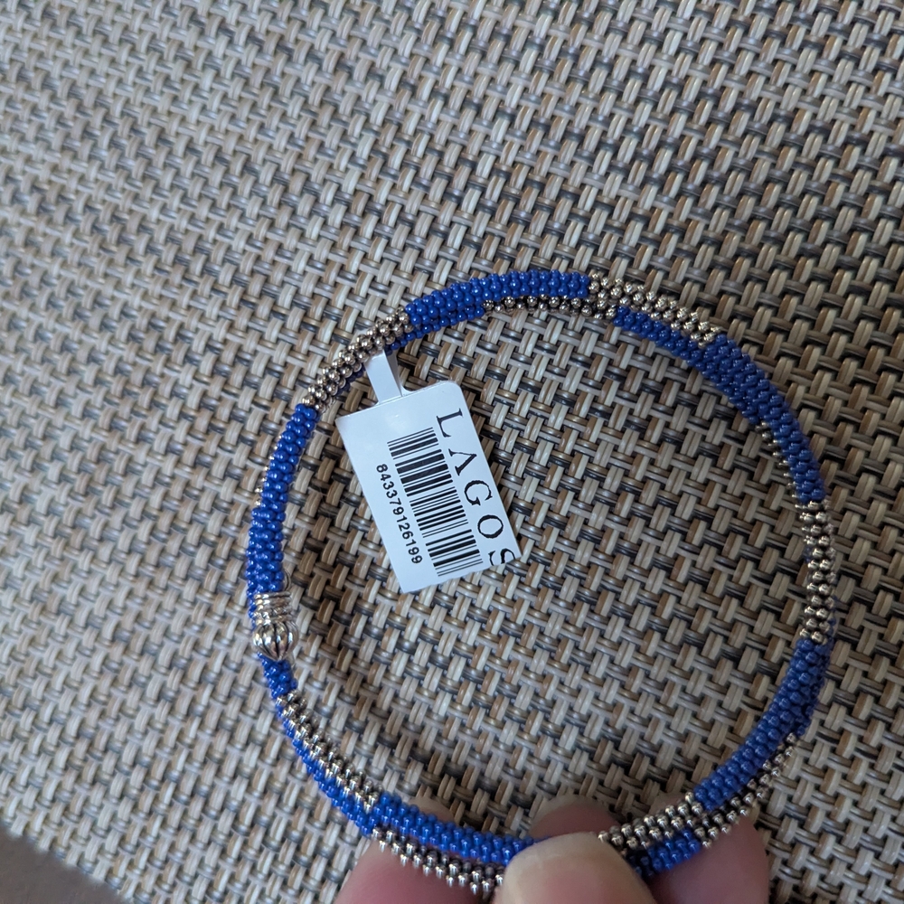LAGOS Blue and Silver Beaded Bracelet